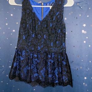 Blue lacy top